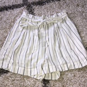 American Eagle Striped Paper Bag Shorts